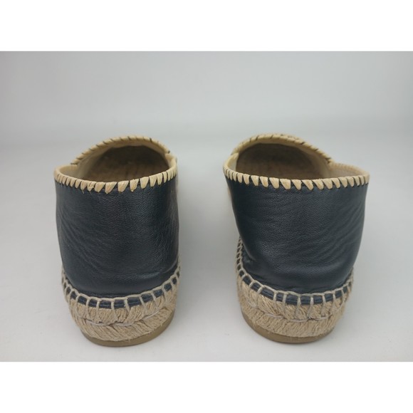 Gucci Women's Black Leather Embroidered GG Espadrilles Size 38 - Picture 5 of 8